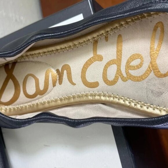 Sam Edelman Felicia Black Leather Ballet Flats Slip On Shoes Women's 9 US/39 EU - Picture 7 of 10